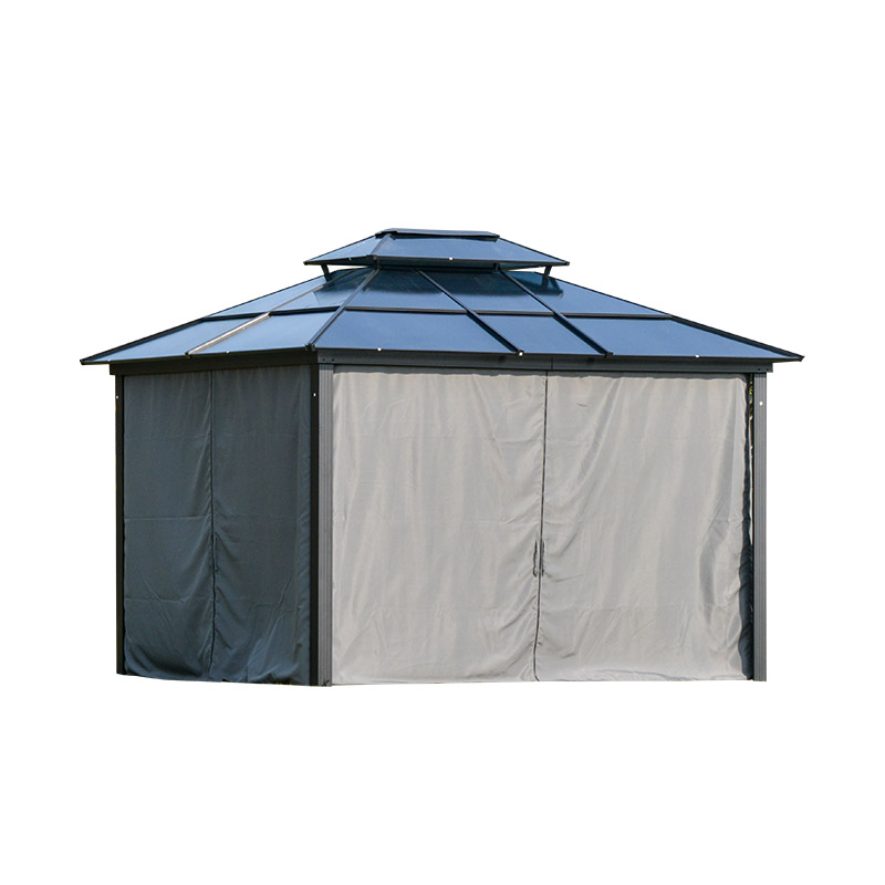 Double Roof Outdoor Gazebo  With Curtains And Netting