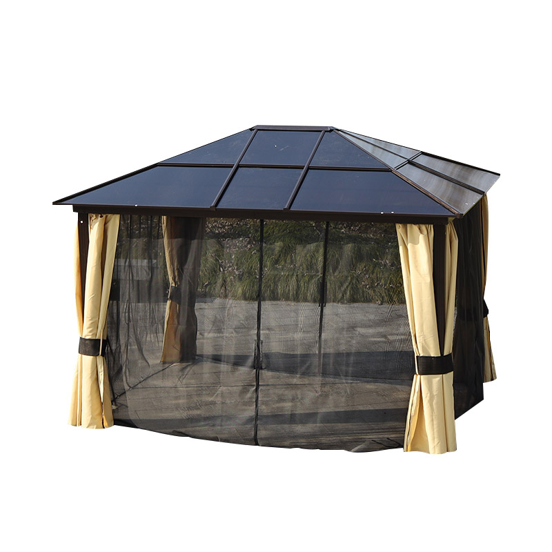 Wind Resistant Sunshade Outdoor Gazebo With Light